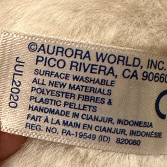 2020 Aurora Thomas Polar Bear White Bear in Red Striped Scarf Plush Stuffy - Picture 4 of 4